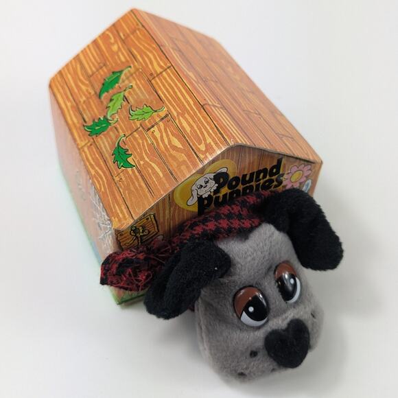 1998 Pound Puppies Plush 07/12 Mary Meyer Doghouse Puppy Dog Collectible Box - Picture 6 of 11